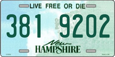 NH license plate 3819202