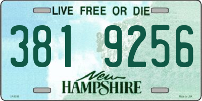 NH license plate 3819256