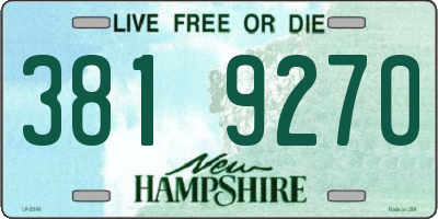NH license plate 3819270