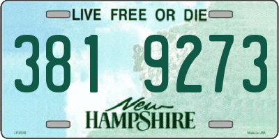 NH license plate 3819273