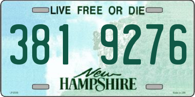 NH license plate 3819276