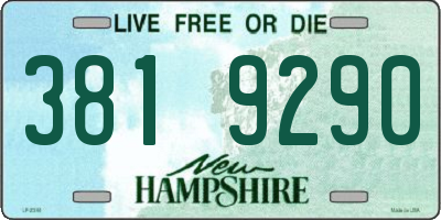 NH license plate 3819290