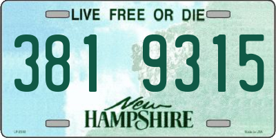 NH license plate 3819315