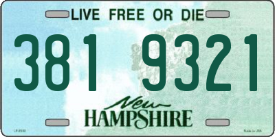 NH license plate 3819321