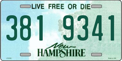 NH license plate 3819341