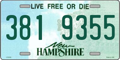 NH license plate 3819355