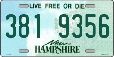 NH license plate 3819356