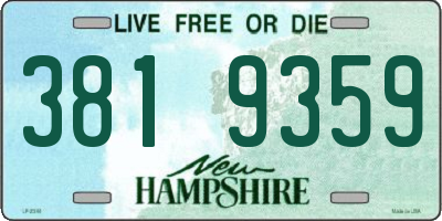NH license plate 3819359