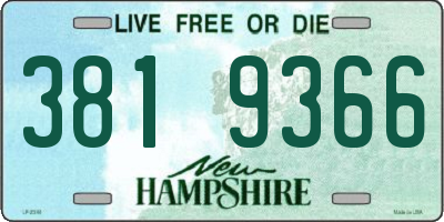 NH license plate 3819366
