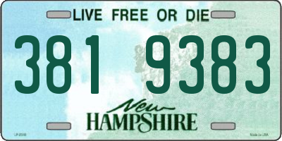 NH license plate 3819383