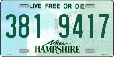 NH license plate 3819417