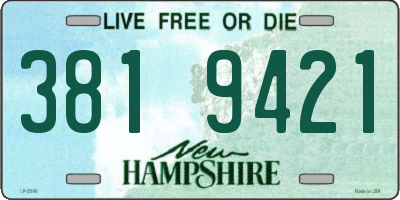 NH license plate 3819421