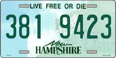 NH license plate 3819423