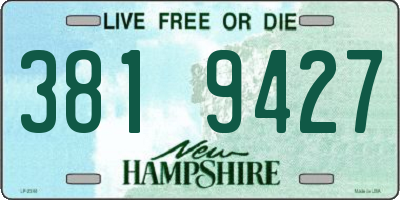 NH license plate 3819427