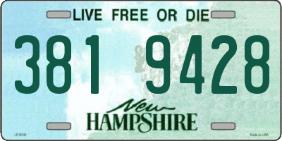 NH license plate 3819428