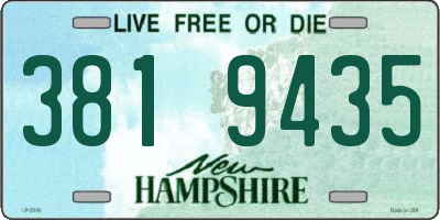 NH license plate 3819435