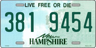 NH license plate 3819454