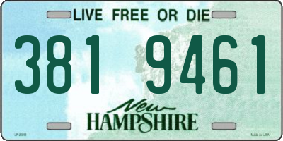 NH license plate 3819461