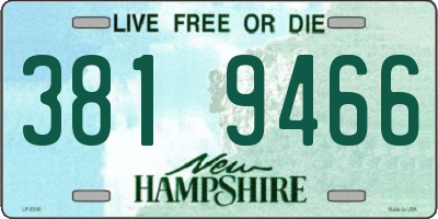 NH license plate 3819466