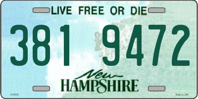 NH license plate 3819472