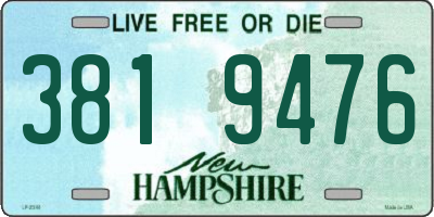NH license plate 3819476