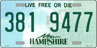 NH license plate 3819477