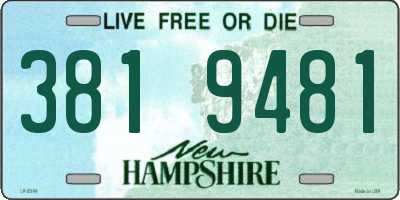 NH license plate 3819481