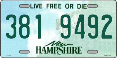 NH license plate 3819492