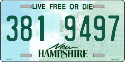 NH license plate 3819497