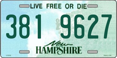 NH license plate 3819627