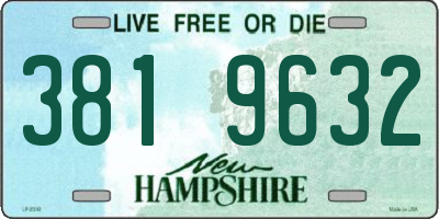 NH license plate 3819632