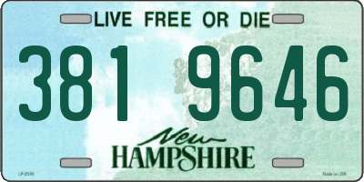 NH license plate 3819646