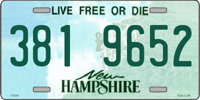 NH license plate 3819652