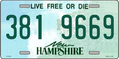 NH license plate 3819669