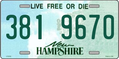 NH license plate 3819670