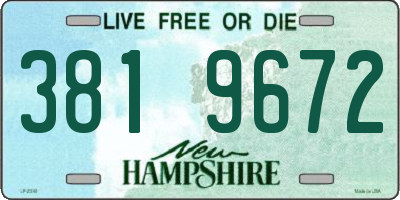 NH license plate 3819672