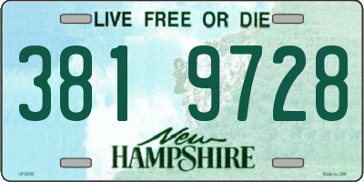 NH license plate 3819728