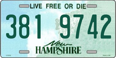 NH license plate 3819742