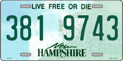 NH license plate 3819743