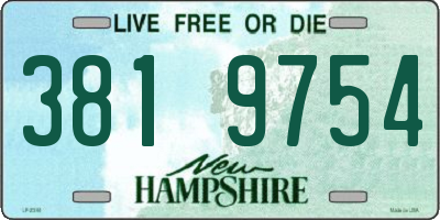 NH license plate 3819754