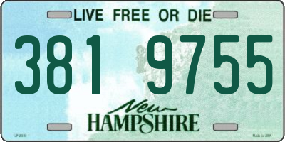 NH license plate 3819755