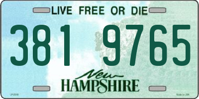 NH license plate 3819765