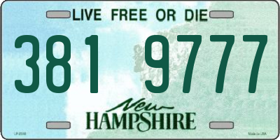 NH license plate 3819777