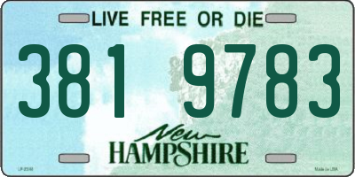 NH license plate 3819783