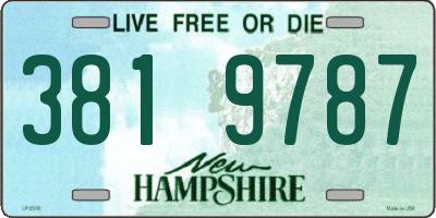 NH license plate 3819787
