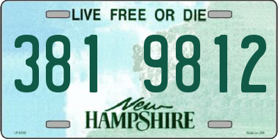 NH license plate 3819812