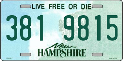 NH license plate 3819815