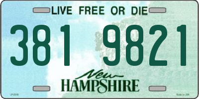 NH license plate 3819821