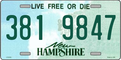 NH license plate 3819847