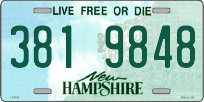 NH license plate 3819848